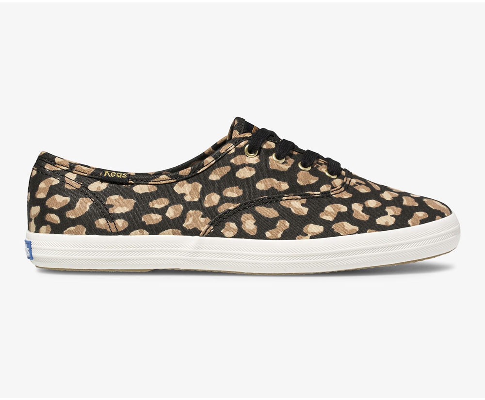 Zapatillas Keds Mujer Negras/Leopardo - Champion Animal - 975-BODYZA